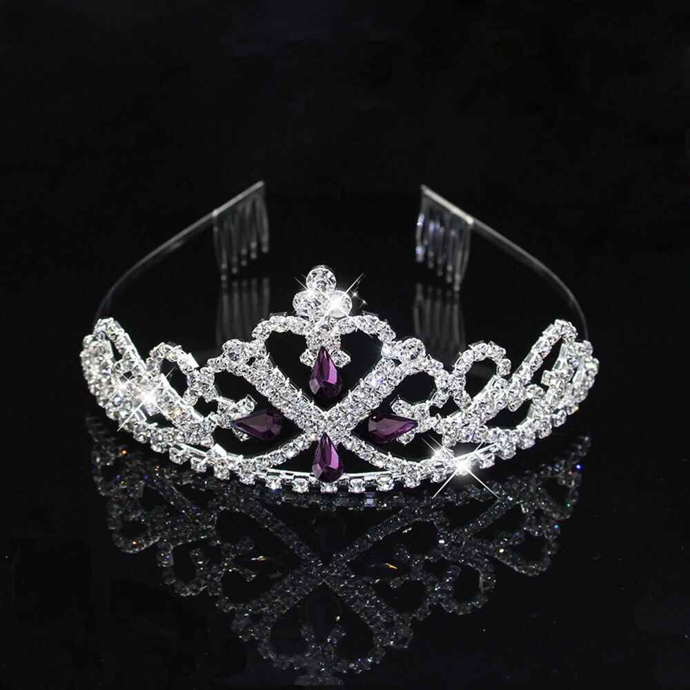 Ainameisi blå krystal tiara bryllup krone pandebånd kvinder piger rhinestone fest brude hår smykker tilbehør