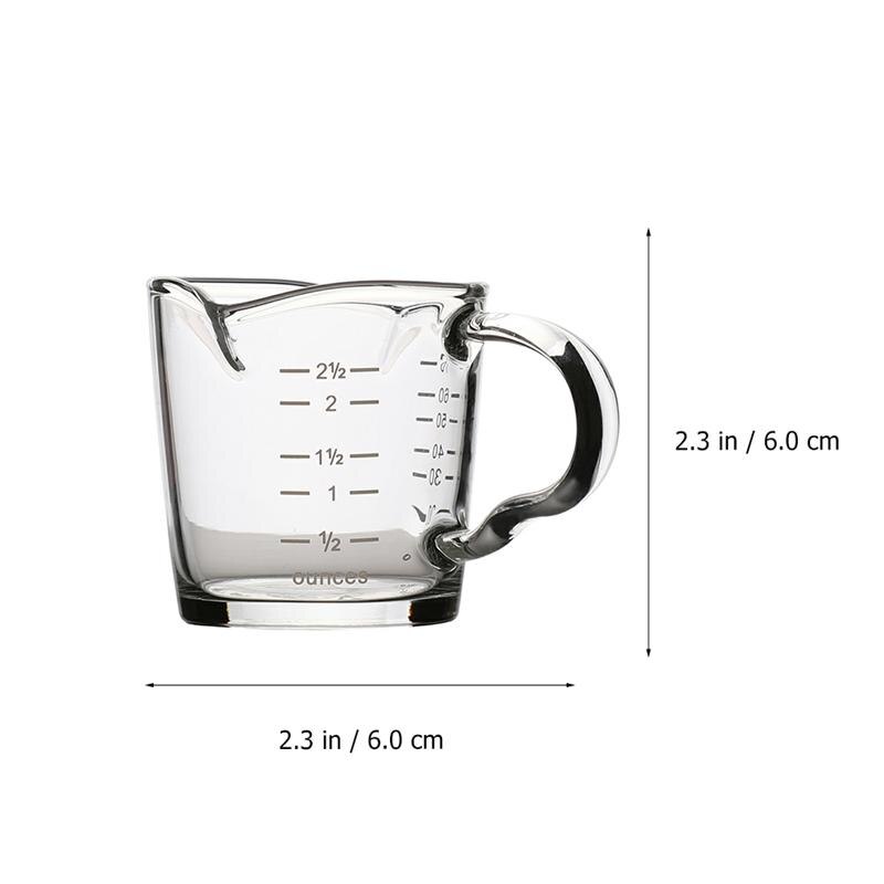 1Pc Glass Cup Espresso Cup Temperature Resistant Cup Measuring Cup Ounce Cup For Restaurant Cafe Coffee Home