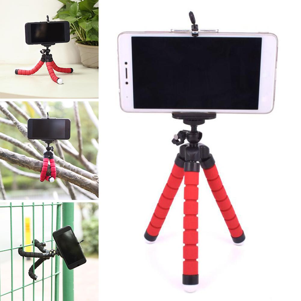 Mini Tripod Multifunctional Flexible Tripod Portable Sponge Tripod with Phone Clip for Selfie Mobile Phones Lightweight Camera