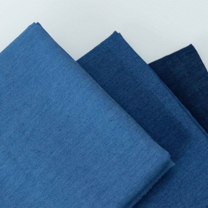 100*145cm elastisk polyester bomuld vask denim stof jeans skjorte tøj taske stof stræk denim stof kjole håndlavet
