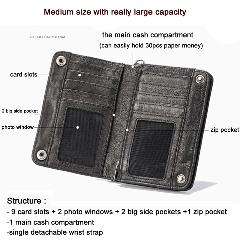 Echtes Leder Männer Brieftasche Kupplung Geldbörse Männlichen Bifold Geld Clips mit Haspe große kapazität Karte Brieftasche Kurze W/Postleitzahl Tasche