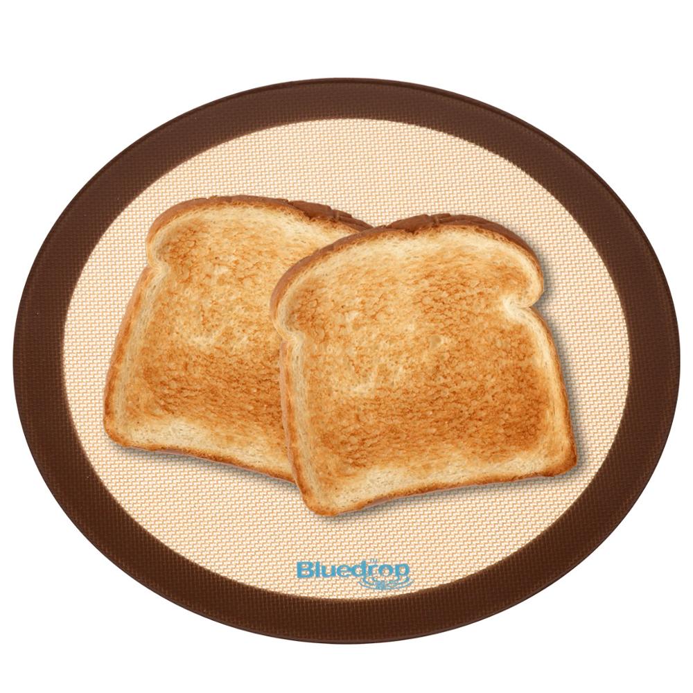Bluedrop 24CM silicone baking mat round cooking sheet for microwave oven Non stick fiberglass toaster oven liner cookies pad