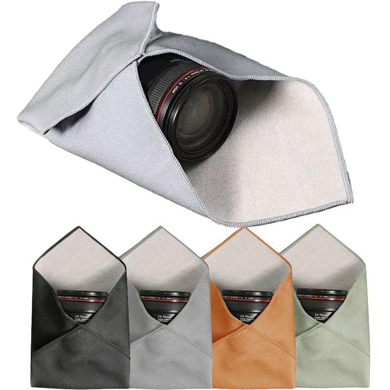 Folding Cloth Self-adhesive Camera Storage Bag Plush Wrapping Cloth Photography Camera Protective Wrap Anti Scratch 30x30cm
