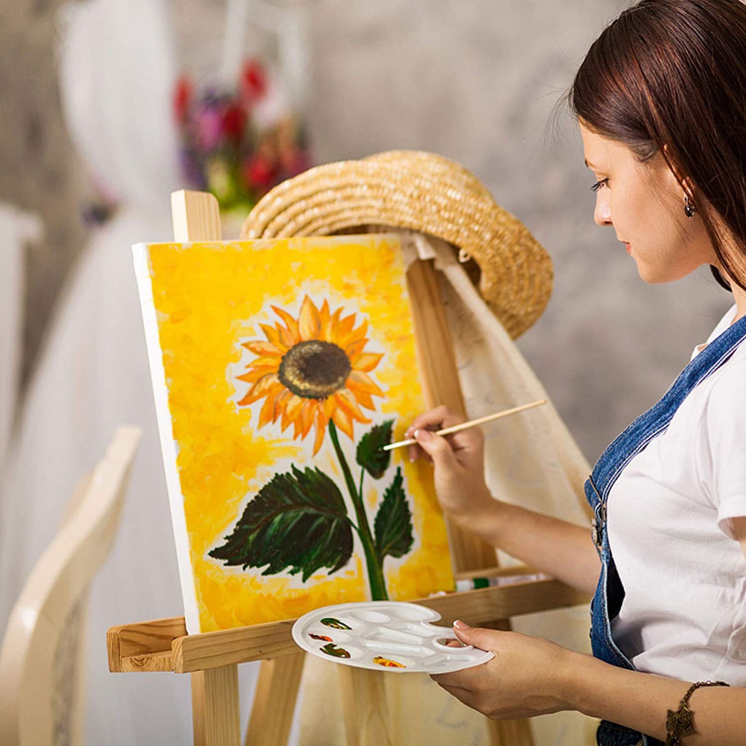 5 Pack, Stretched White Blank Canvas, Rectangular Canvas Boards for Painting, 100% Cotton Artist Acid Free Canvas Board