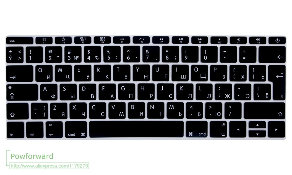 Voor Macbook Pro 13 "A1708 Release Geen Touch Bar) voor Macbook 12 "A1534 Retina Russisch UK Euro Silicone Toetsenbord Cover Skin