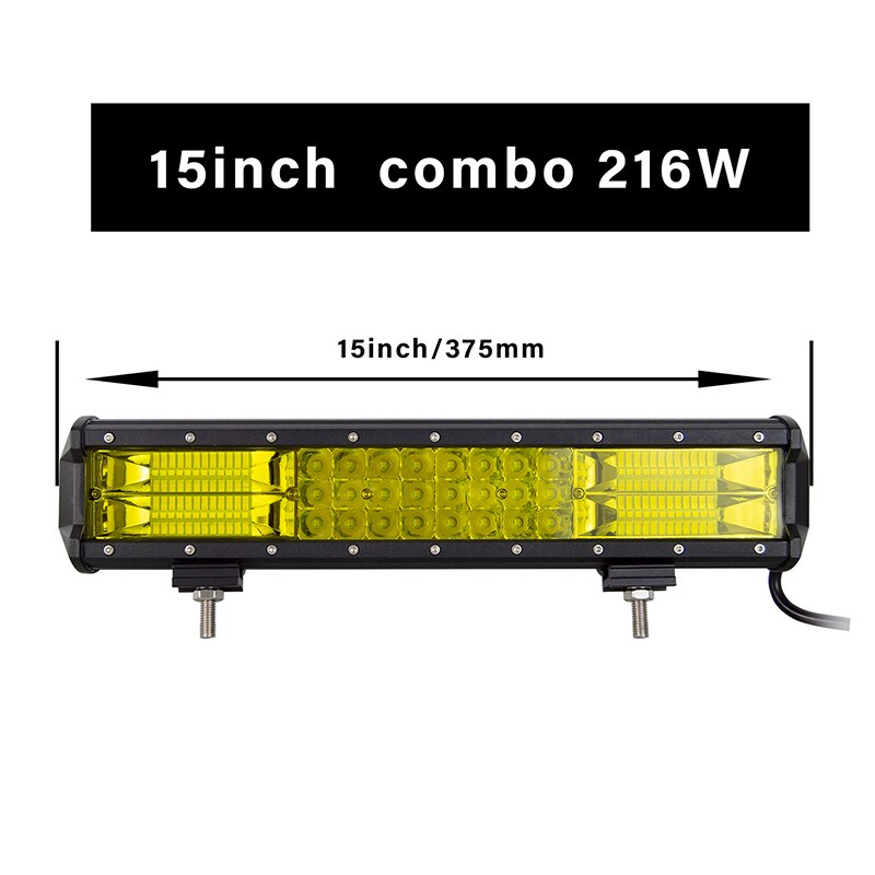 Willpower 20 22 inch Yellow Led 4x4 Offroad Light Bar 324W for 4WD Truck SUV ATV Trailer Beam Amber Work Driving Lights Fog Lamp