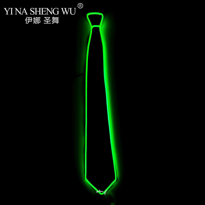 Men Glowing Tie EL Wire Neon LED Luminous Tie Glasses Cosplay Party Haloween Christmas Luminous Light Up DJ Bar Club Stage Prop: Brown