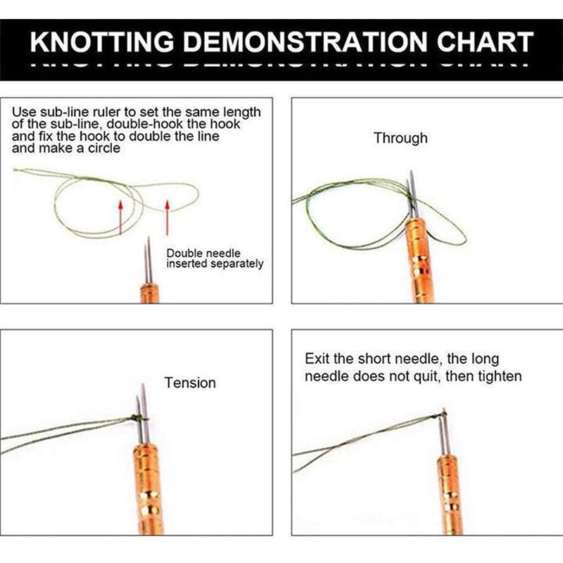 Fast Fishing Knot Tying Tool Double-Headed Needle Fishing Line Hook Device Knot Tyer Fishing Line Winder