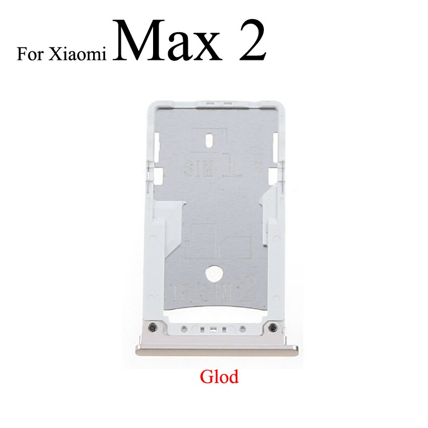 YuXi SIM Card Tray Socket Slot Holder Adapter Spare Parts For Xiaomi Mi Max 2 3 Mix 2S SIM & SIM / TF Card Tray Adapter: Max 2 Gold