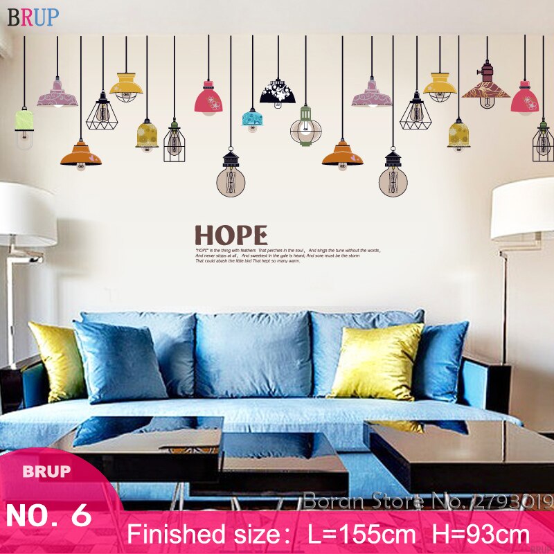 Large Chandelier Wall Stickers Art Light Bulb Home Decor DIY Vinyl Mural Room Decoration for Living Room Bedroom: 06