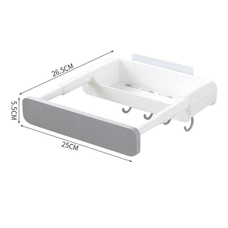 Multifunctional Clothes Hanger Storage Rack Organization Concealed Bathroom And Kitchen Supplies Telescopic Washbasin Rack