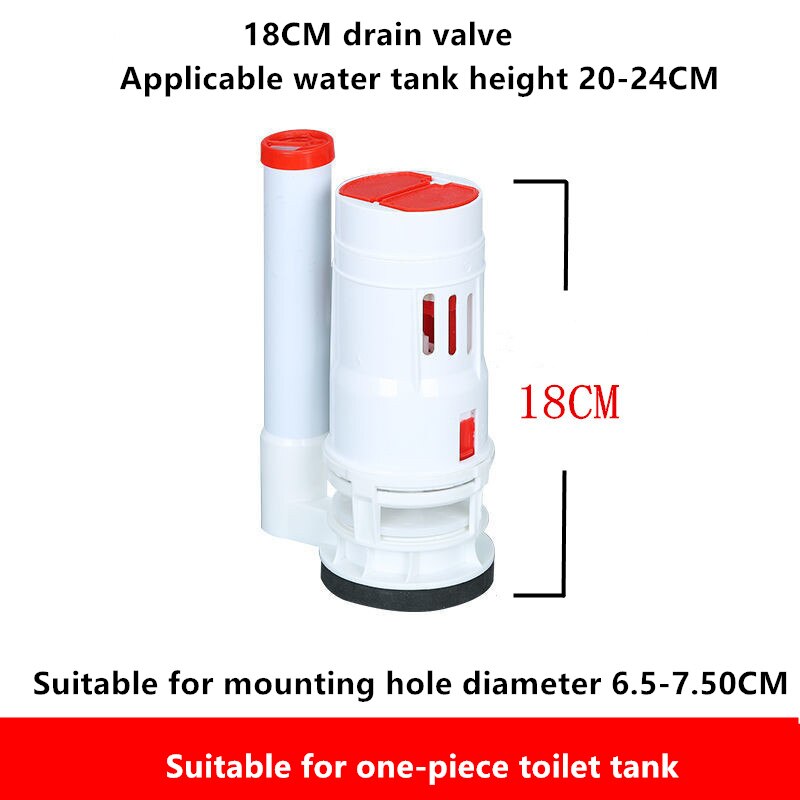 Toilet Drain Valve Suitable For All-in-one Toilet Filling Valve Round Double Push Button Water Tank Fittings Sets,FL21088: 18CM Drain Valve