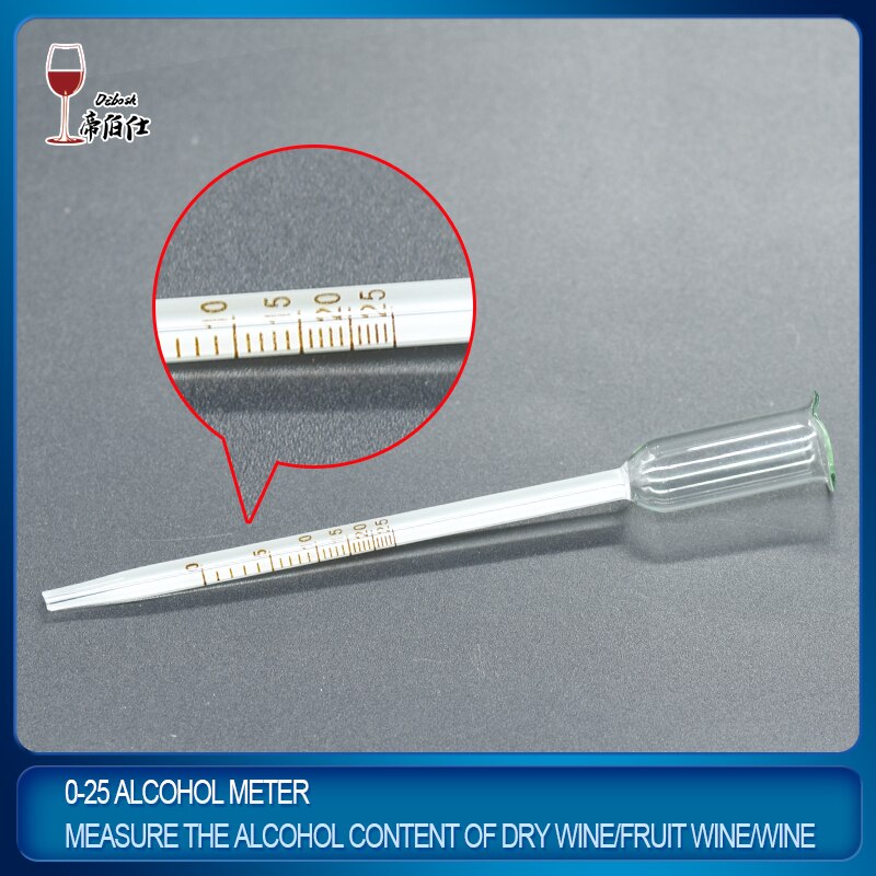 Wine/fruit wine alcohol meter 0-25 degrees to measure the alcohol content of dry wine/fruit wine, household wine accessories