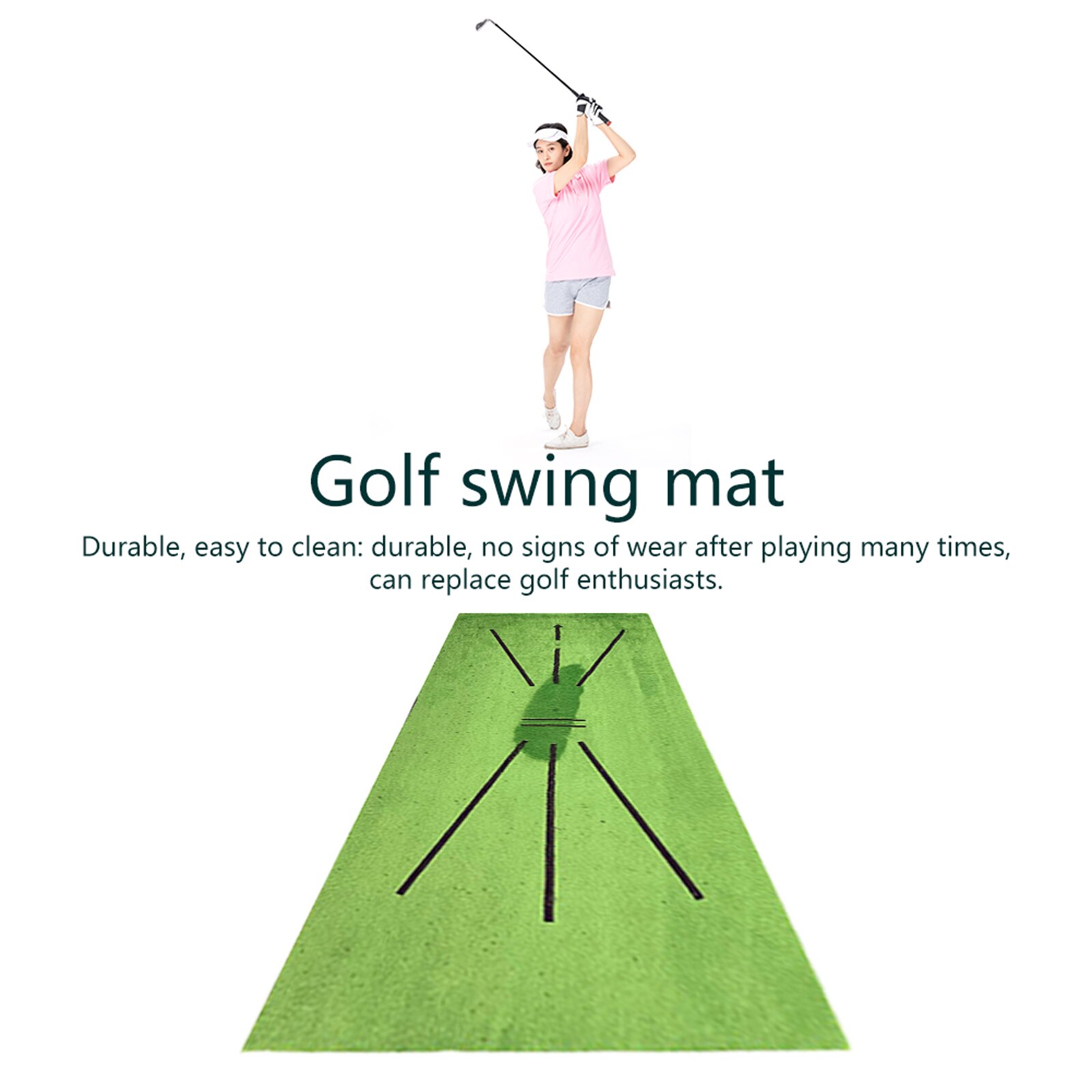 Portable Golf Training Mat Swing Detection Batting Golf Practice Training Aids Turf Rug Mat Home/Office/Outdoor Golf Accessories