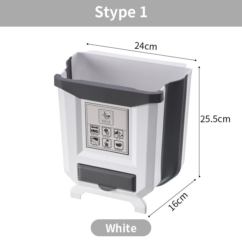 Kitchen Trash Can Foldable Portable Car Trash Can For Bathroom Kitchen Cabinet Door Wall-mounted Kitchen Storage: 2