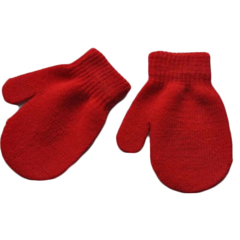 1 Pair Mittens Gloves Baby Toddler Boys Girls Winter Kids Cartoon Warm One Size Cotton Solid Cute Soft Snow Outside Accessories