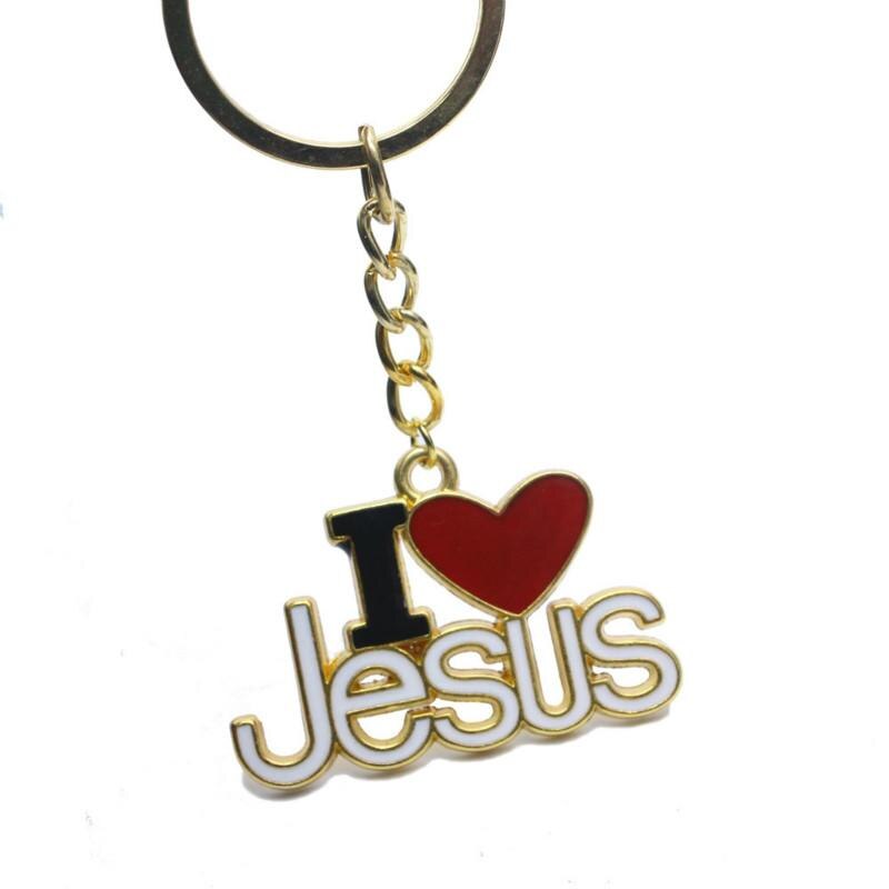 I love Jesus Christus Sleutelhanger Christelijke religieuze sieraden