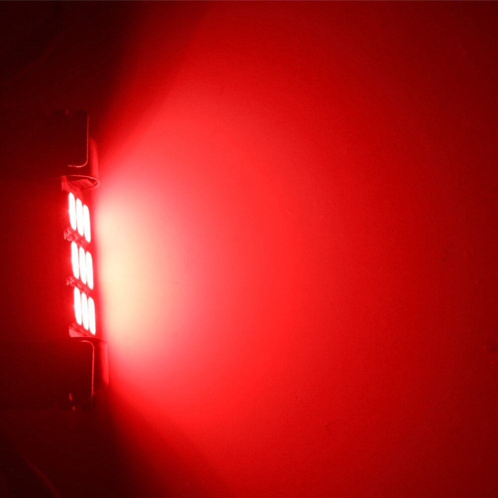 Bombilla de festón LED para coche, luz de lectura Canbus 5630 6 9 SMD, 12V, 31mm, 36mm, 39mm, 41mm, compartimento de equipaje, blanco, rojo, azul hielo, rosa, 2 uds.: Rojo / 31mm 8000k