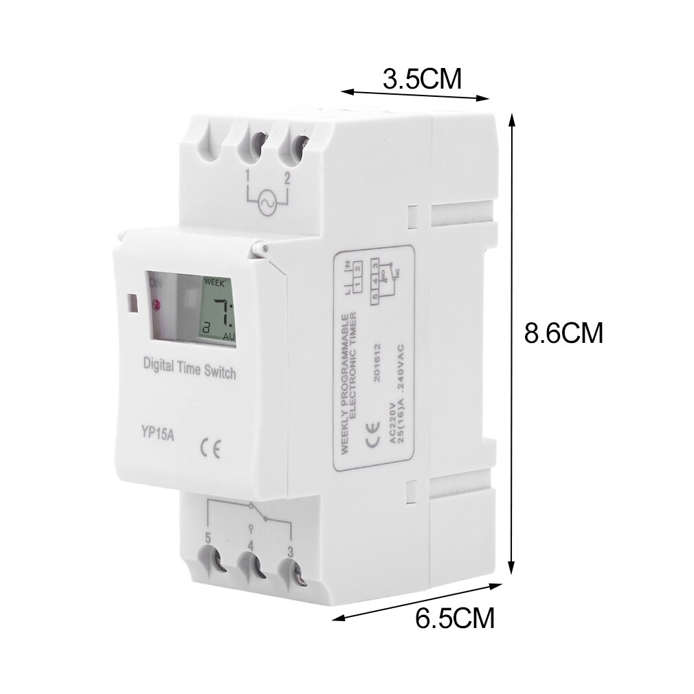 Panel Mounted Digital LCD Timer Electronic Programmable Timer Switch Lithium Battery Powered Digital Timer THC 15A AC 220V