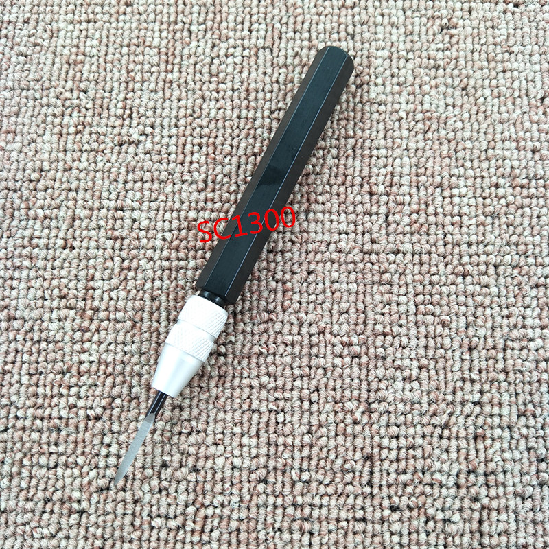 Trimmmesser Kupferteile Entgraten dreieckiger Schaber Aluminiumoxidgriff SC1300 Klinge BD5010 BD6610: Schwarz