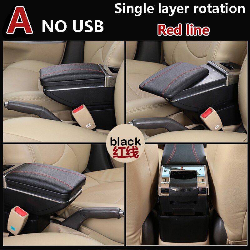 Für Opel Astra Armlehne Kasten Opel Astra J Universal- Auto Zentrale Armlehne Lagerung Kasten Tasse Halfter Aschenbecher Änderung Zubehör: A  rot Linie  Nein USB