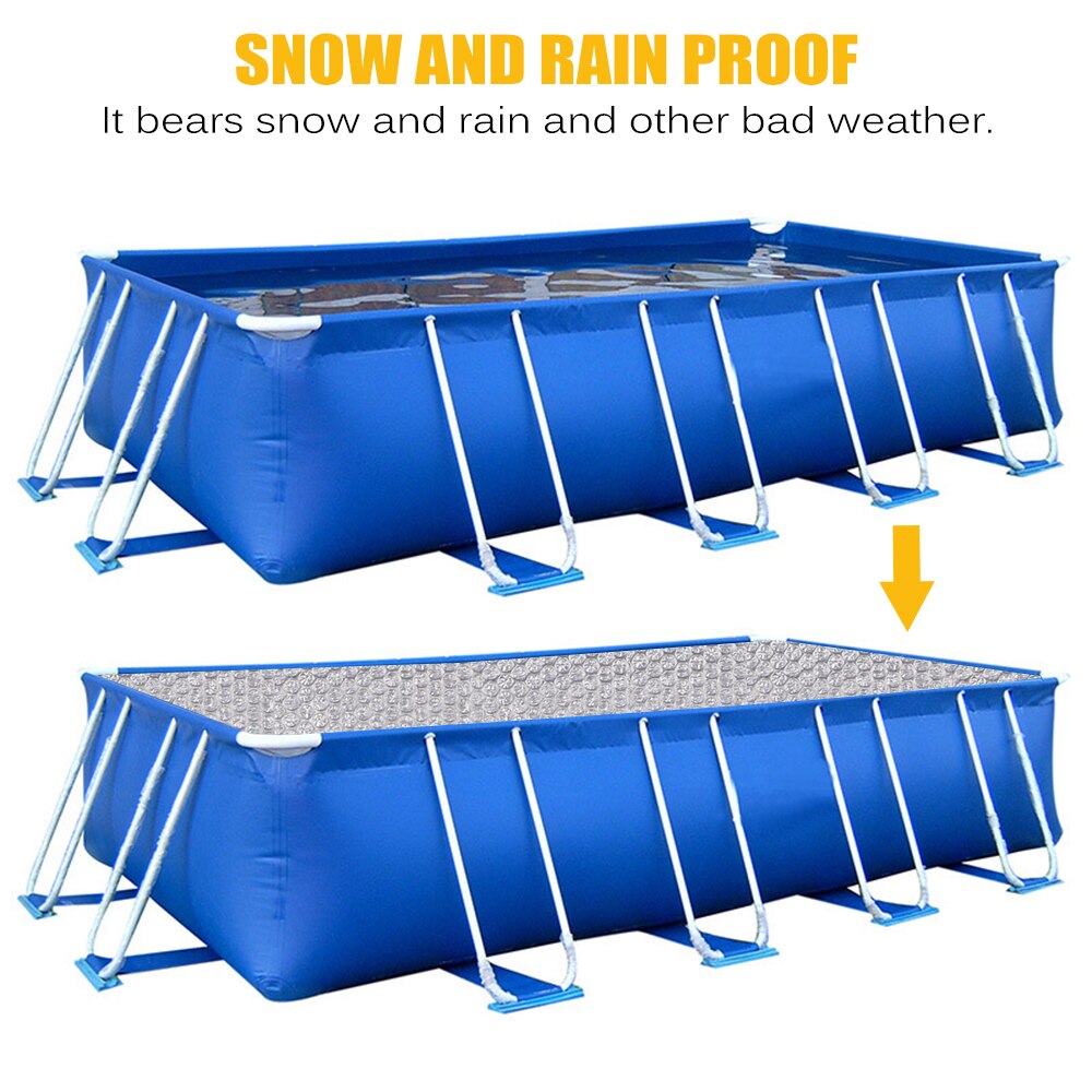 Zwembadafdekking beschermend lichtgewicht regenbestendig zwembadafdekking regenbestendig bovengronds tuin schoon houden lichtgewicht gemakkelijk te gebruiken opvouwbaar