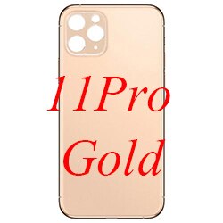 Carcasa de repuesto de cristal trasero con orificio grande para iPhone 11 11Pro 11Pro Max carcasas y marcos para teléfonos móviles: 11Pro Gold
