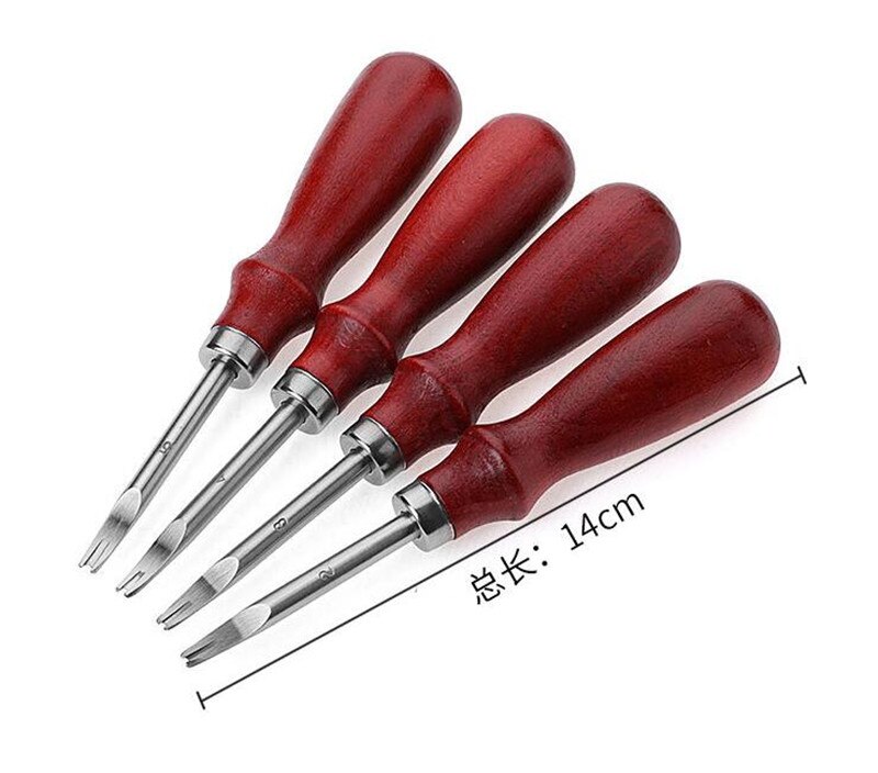 0.8mm/1.2mm/1.5mm treskaft lær trimme kniv kantskjærer manuell gjør-det-selv lær utskjæringe kunst spade kanter avrundingsverktøy