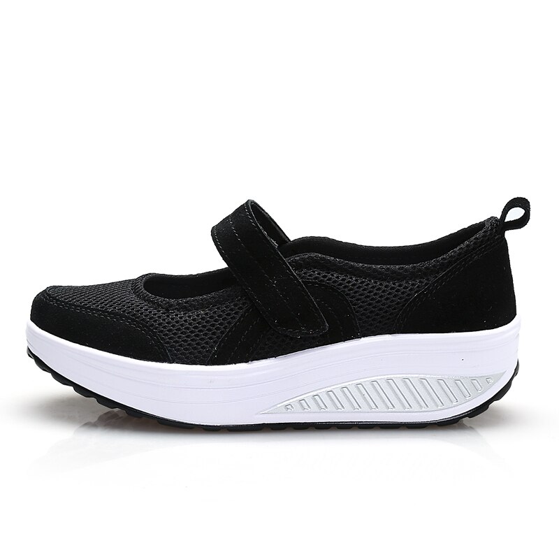 Mesh Breathable Toning Shoes Women Height Increasing Wedge Sneakers Fitness Shoes Platform Sneakers Antislip Gym Jumping Shoes