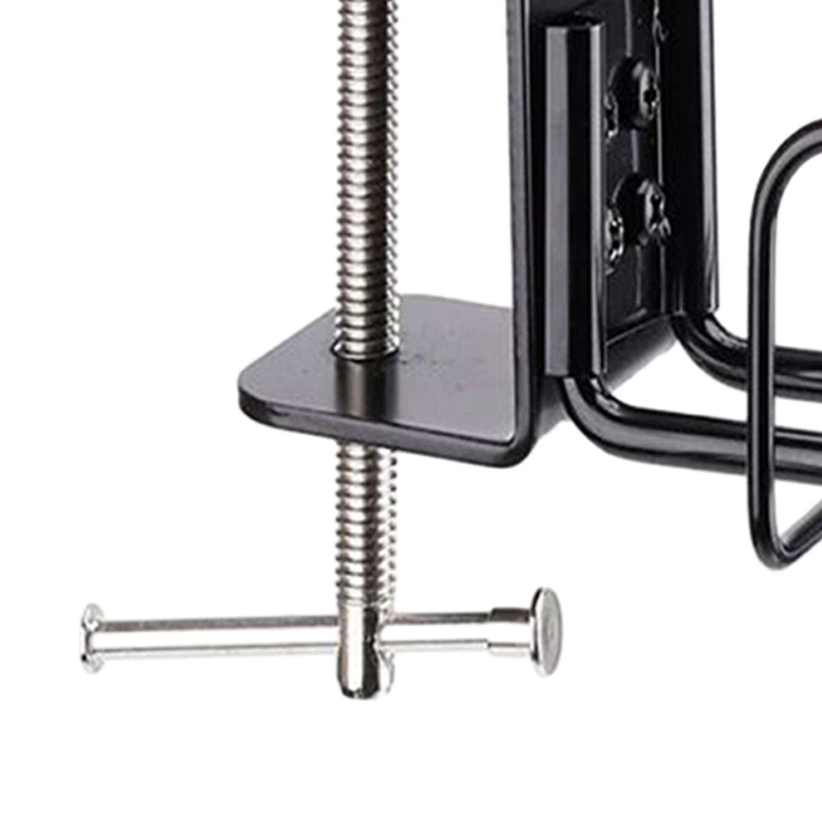 2 in 1 Desk Cup Holder Water Bottle Holder Metal Clip on Desk Cup Holder Mount for Office Desktop Gaming Table Living Room