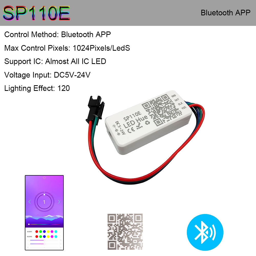 Ws2811 ws2812b controlador bluetooth/wifi/música ws2812 inteligente rgb led pixels controlador de tira sp107e sp108e sp110e t1000s DC5-24V: Emitindo Color3
