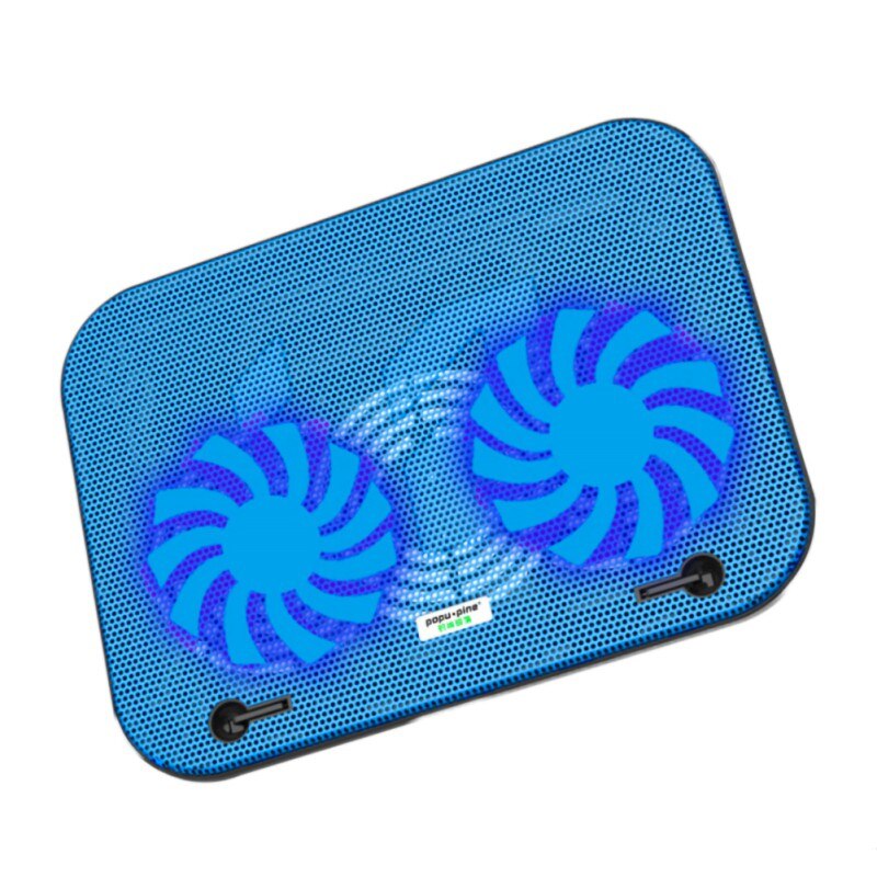 Usb Powered Laptop Cooling Pad 2 Ventilator Laag Geluidsniveau Usb Powered Computer Notbook Cooler Stand: Blue