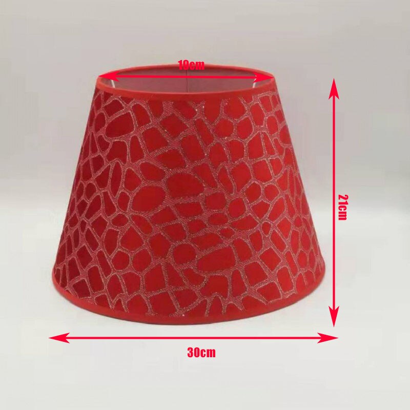 Rød blomst abstrakt mønster stof rund lampeskærm  e27 nordisk lampeskærm til bordlampe moderne gør-det-selv lampeskærm cover til lampe: Default Title