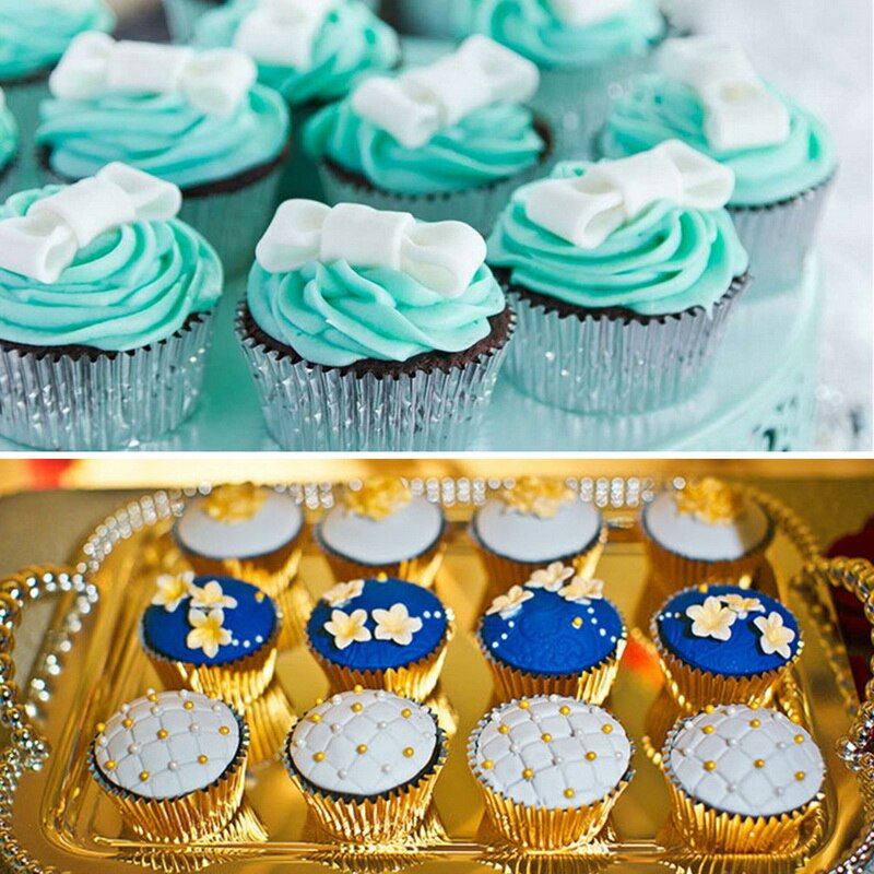 Urijk 100 st tjocka muffins kex kakor cupcake pappersmuggar liner tårtdekoration festbricka tårtform kökstillbehör