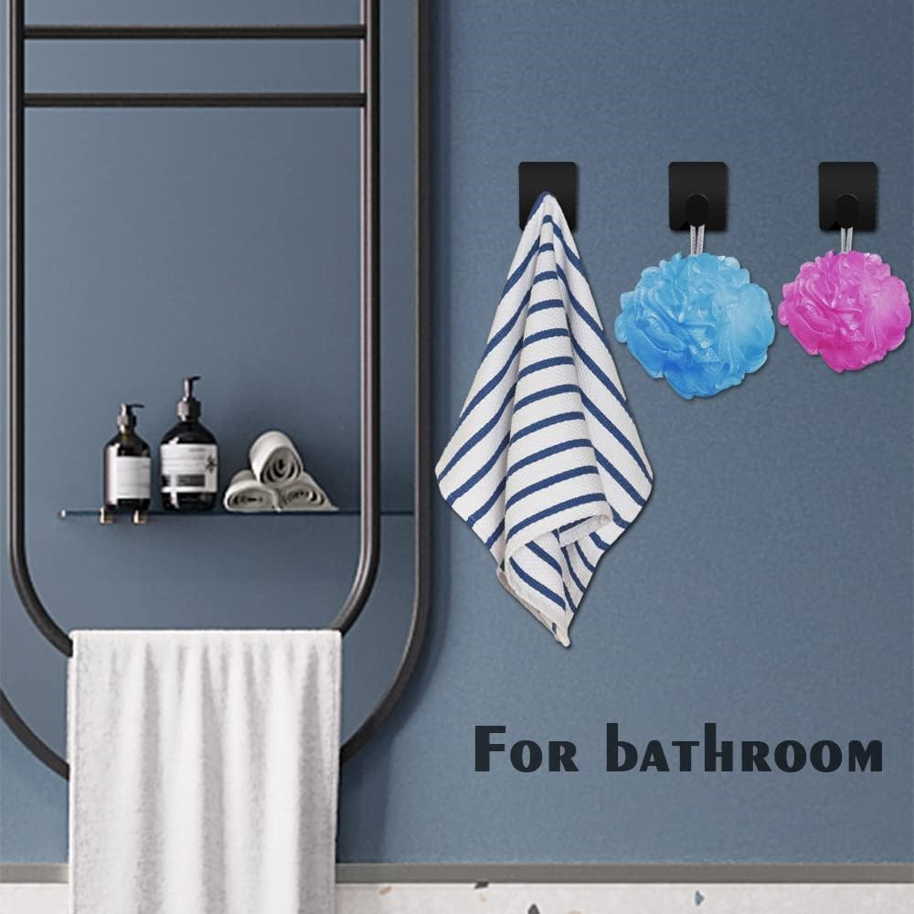 Ganchos adhesivos para toallas de pared, ganchos de pared resistentes para colgar ropa, sombreros, baño, cocina, gancho para colgar de acero inoxidable 304