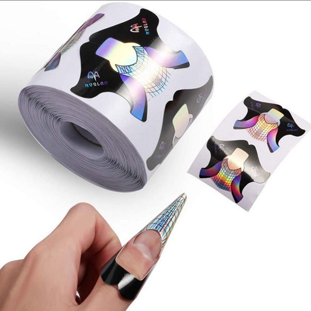 300 Pcs Nagel Sticker Frenchtips Acryl Uv Gel Extension Curl Vorm Builder Gel Sticker Art Guide Mold Manicure Stencil