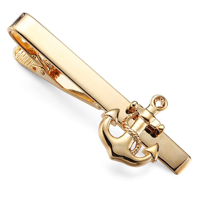 brass style airplane boat gold silvery tie clip men's business wedding tie clip: 18
