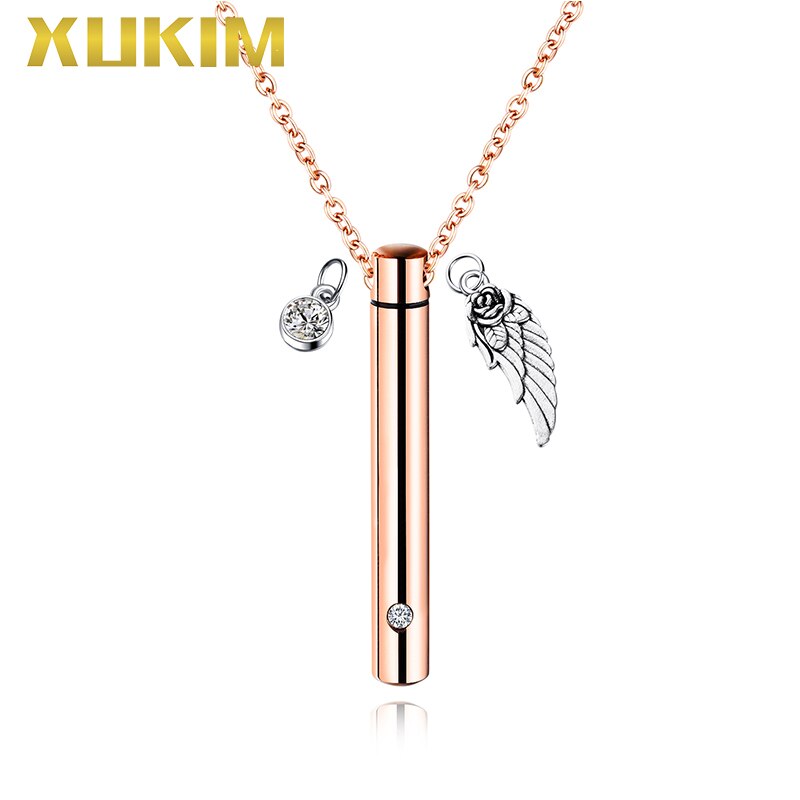 WPO407-8 Xukim Sieraden Parfum Ketting Charms Cilinder Huisdier Bot As Box Hanger Ketting