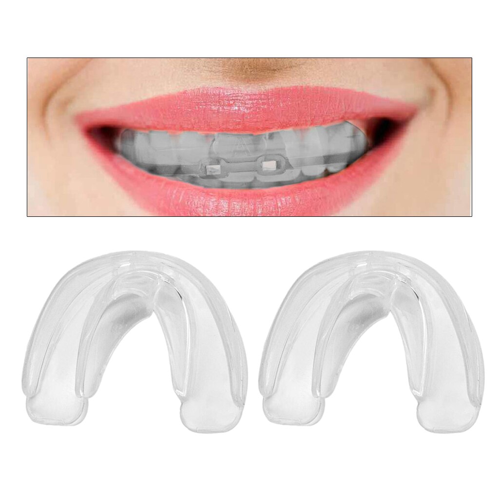 2Pcs Teeth Straightener Retainer Mouth Guards Mouthguard for Grinding Teeth, Silicone Mouthguard, Teeth Alignment