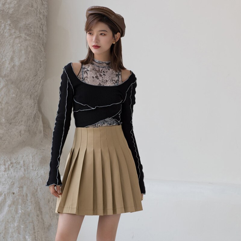 été 2 Pièces Ensembles Hauts Sexy Egirl Streetwear T-shirt Femmes Harajuku Grunge Rétro Soirée Mince de Barre de Club T-shirts Tenues Dames