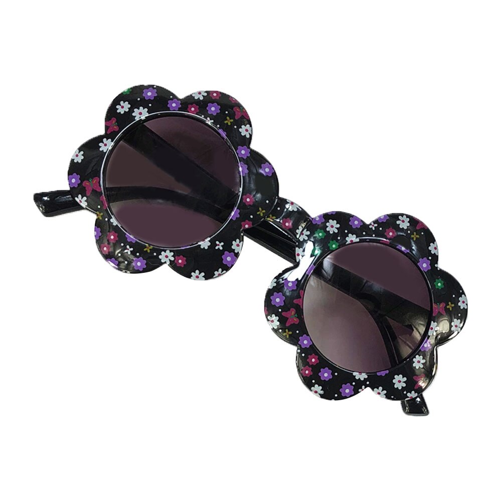 Gafas de sol para niños, lentes de sol infantiles de estilo Rural con estampado de flores, redondas, a prueba de sol, resistentes al desgaste,