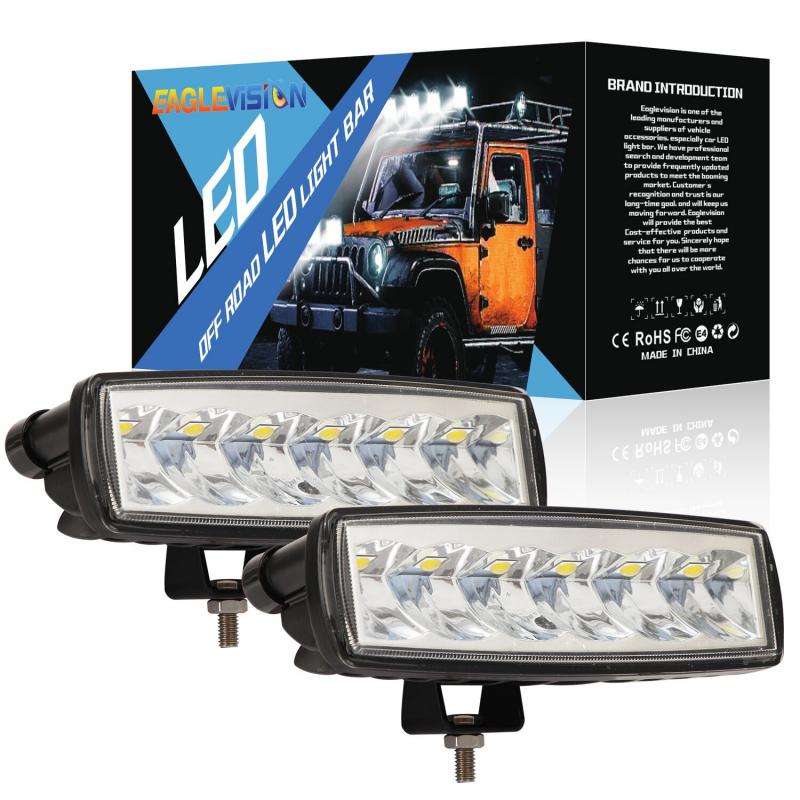 6 Inch 30W 6 LED Work Light Bar Square Spotlight 10-30V DC Offroad LED Light Bar Headlight For Truck Offroad 4X4 4WD Car SUV ATV: 2PCS