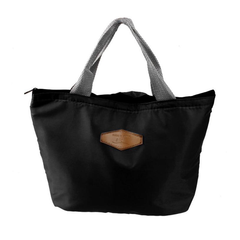 Mittagessen Tasche Für Frauen Männer Tragbare Thermische Isolierte Bento Box Lagerung Oxford Zipper Picknick Schule Kinder Lebensmittel Tasche: Black