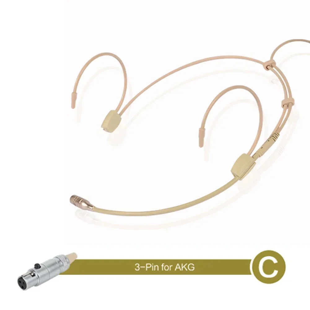 Ohrbügel-Mikrofon, am Kopf getragenes Headset-Mikrofon, omnidirektionales Kondensatormikrofon für mit Mikrofonabdeckung: Grau