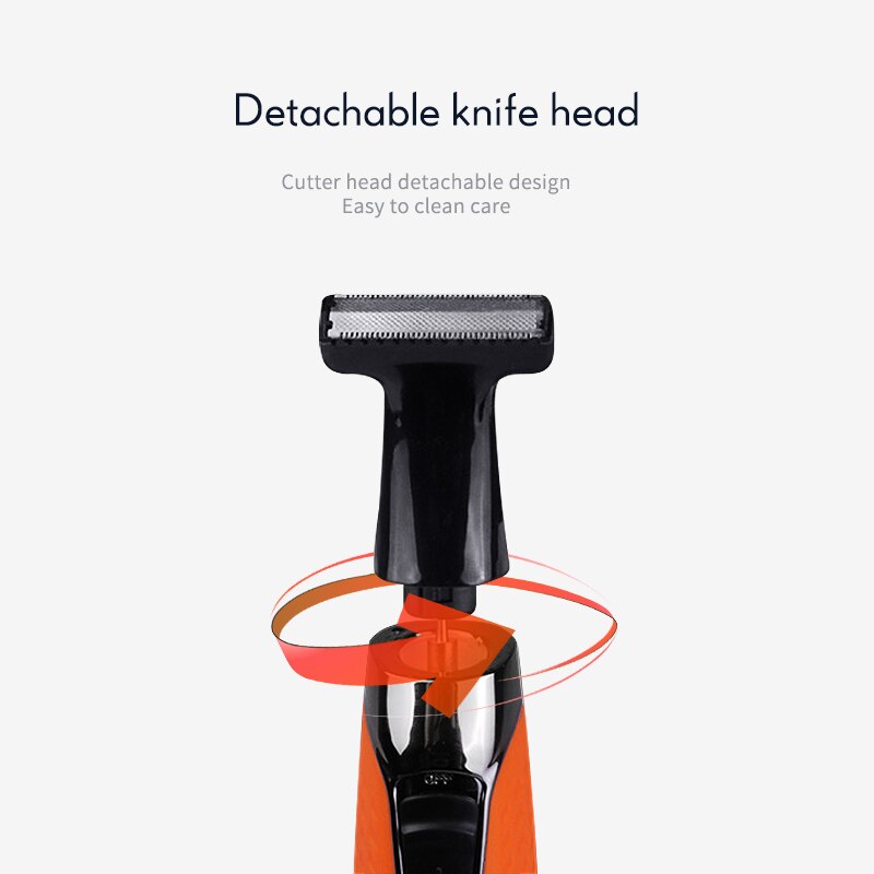 Kemei-Afeitadora eléctrica KM-1910 para hombres, recargable por USB recortador de barba, herramienta de afeitado Facial con una sola hoja, 47D