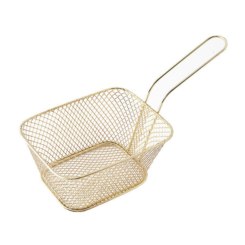 1pc metallkurver i rustfritt stål servering av mat presentasjon kokeverktøy pommes frites kurv mini yngel oppbevaring kjøkken husholdningsartikler