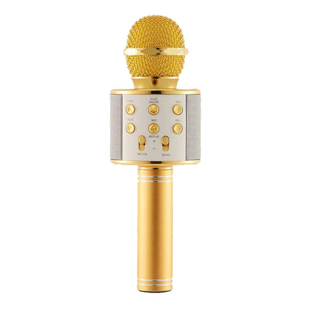 WS 858L Karaoke Bluetooth Mikrofon Unterstützung Aufnahme Lied Tragbare kabellos Mic 3 Farben Für Smartphone für IPad PC: Gold
