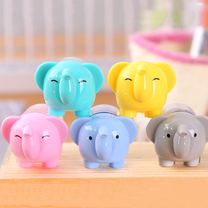 Sacapuntas lindo de un solo agujero, sacapuntas Kawaii de elefante para niñas, para niñas, suministros para la escuela, papelería coreana
