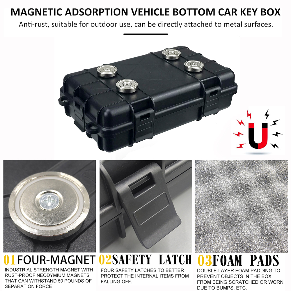 Waterdichte Onderwagen Sleutelhanger Magnetische Sleutelhouder Onder Auto Waterdichte Sleutelhouder Outdoor Magnetische Sleutelkast Stevige Draagbare Sleutelhanger