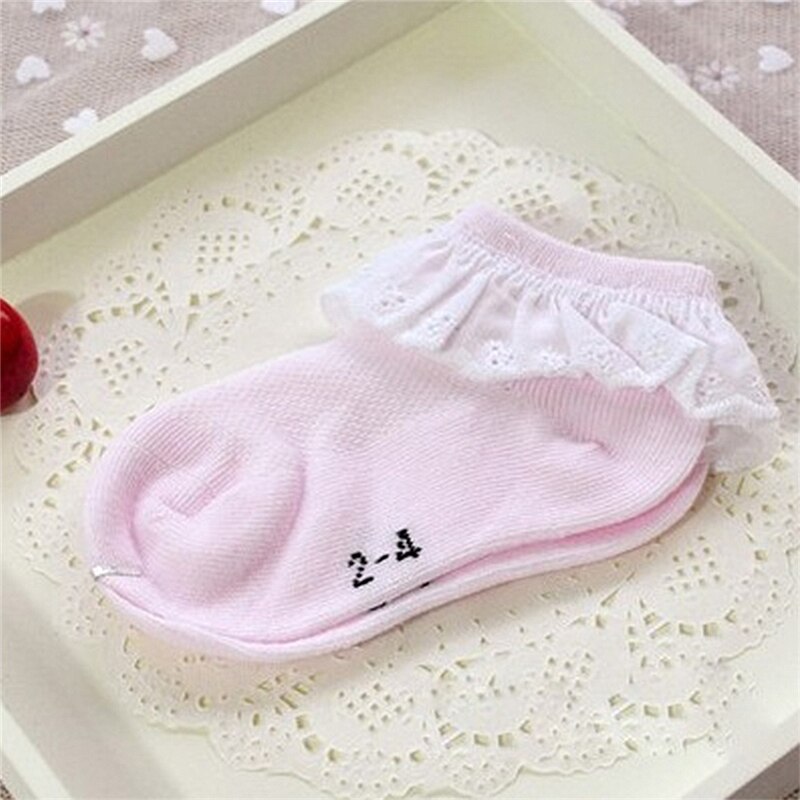1 paar herfst babymeisjes kant sokken katoenen peuter sokken kinderaccessoires 6-24 maanden